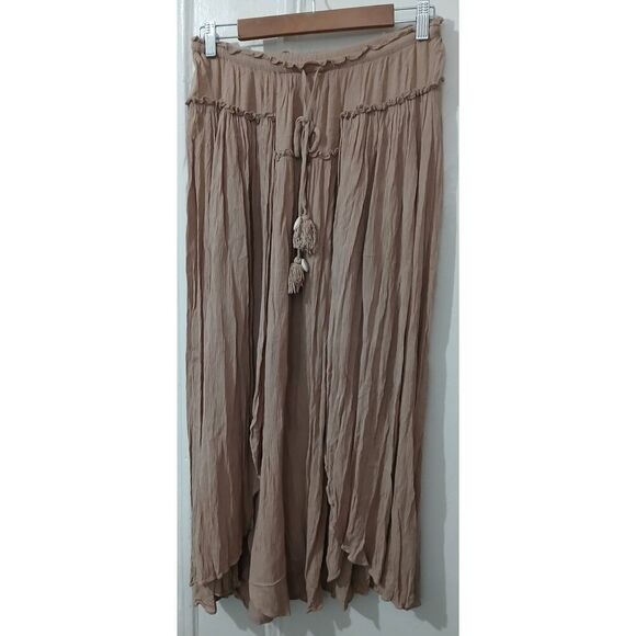 Free People womens small maxi boho sand beige long skirt - Picture 1 of 6
